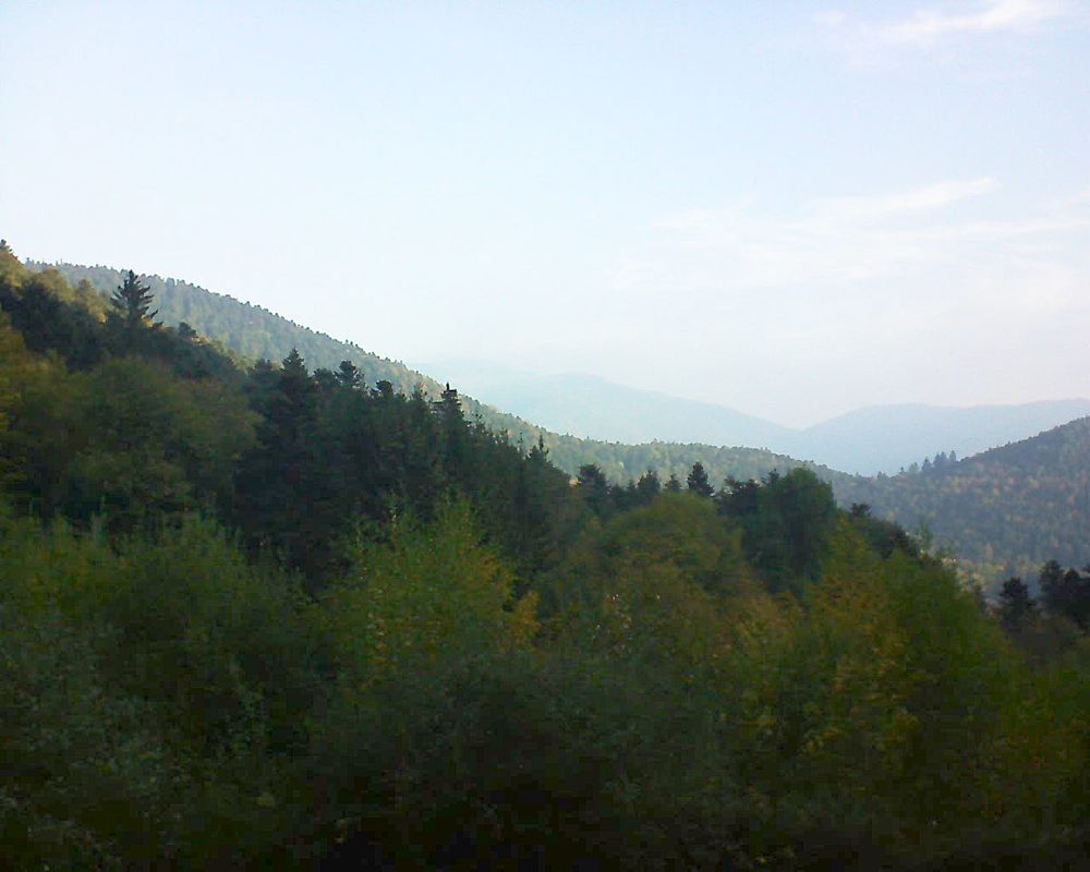 Le petit ballon vu depuis le Domaine Langmatt à Murbach le 19.10.2018 à 09:15 Le petit ballon (Alsace, Vosges) le 19.10.2018 à 09:15