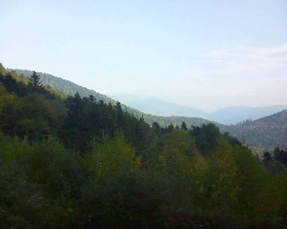 Le petit ballon vu depuis le Domaine Langmatt à Murbach le 19.10.2018 à 09:30 Le petit ballon (Alsace, Vosges) le 19.10.2018 à 09:30