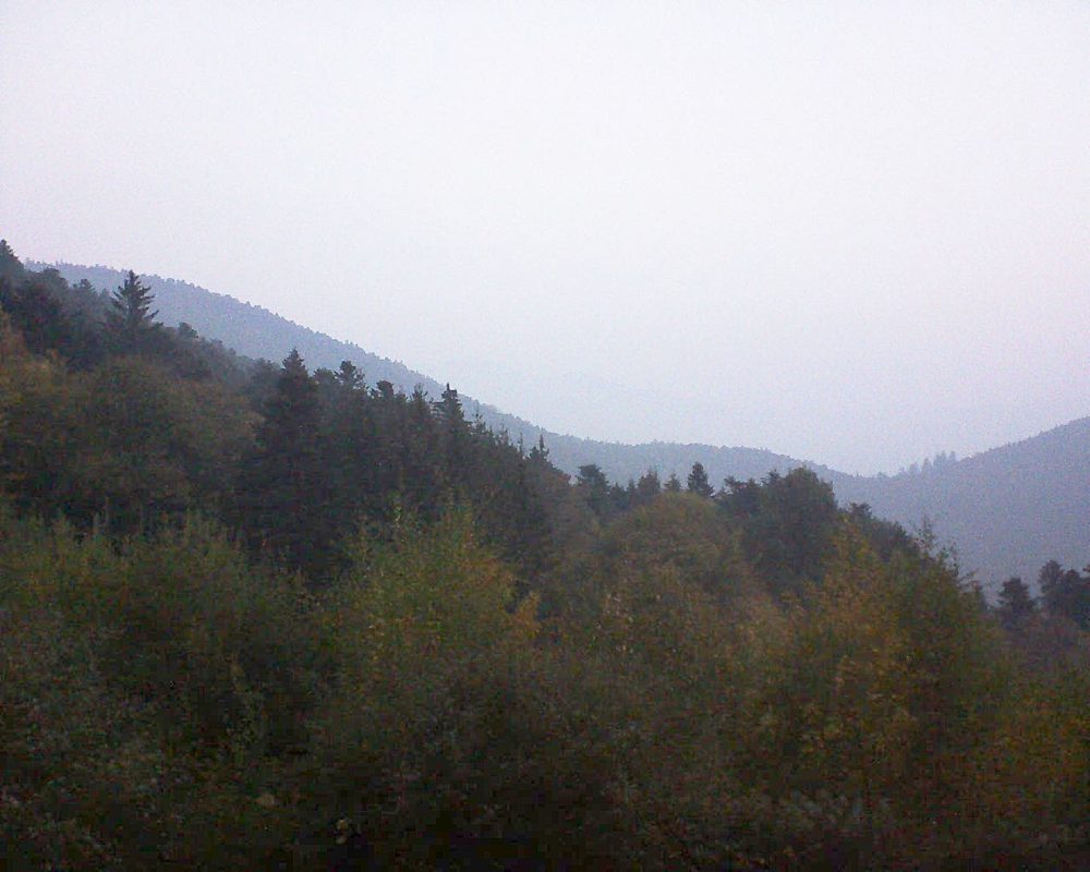 Le petit ballon vu depuis le Domaine Langmatt à Murbach le 20.10.2018 à 07:45 Le petit ballon (Alsace, Vosges) le 20.10.2018 à 07:45