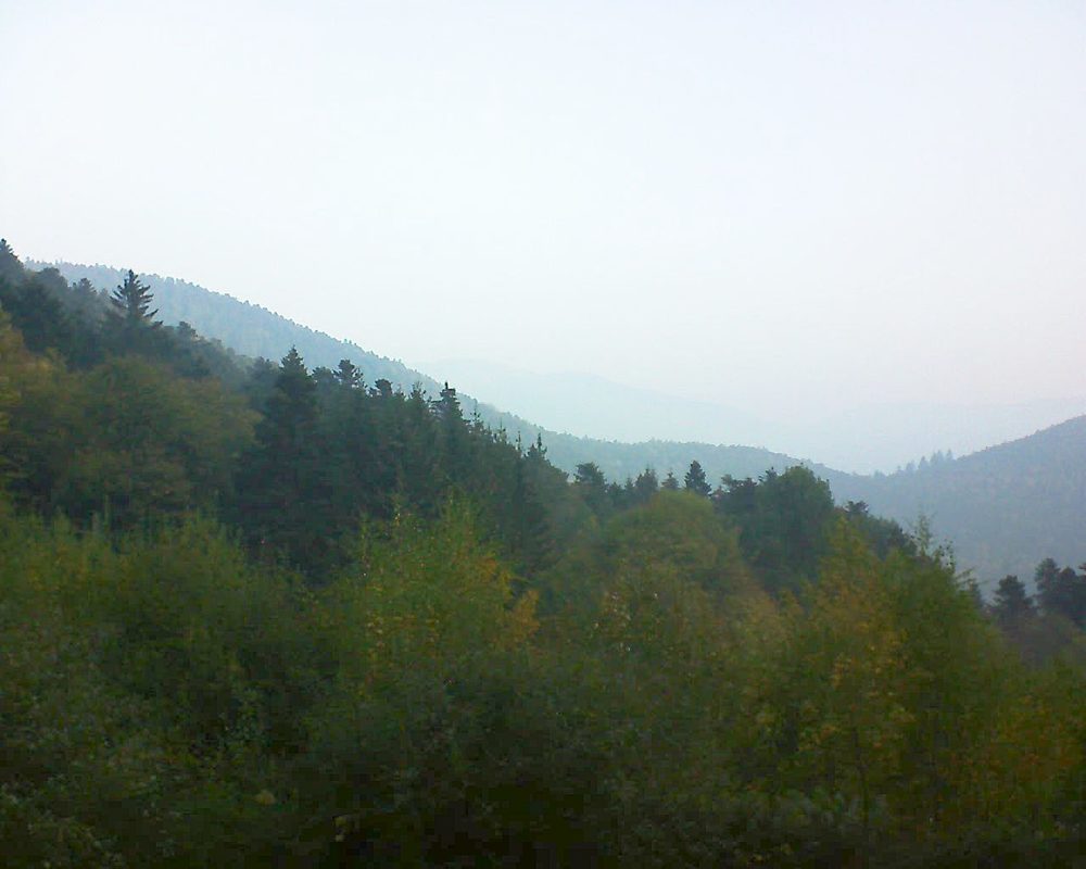Le petit ballon vu depuis le Domaine Langmatt à Murbach le 20.10.2018 à 08:45 Le petit ballon (Alsace, Vosges) le 20.10.2018 à 08:45