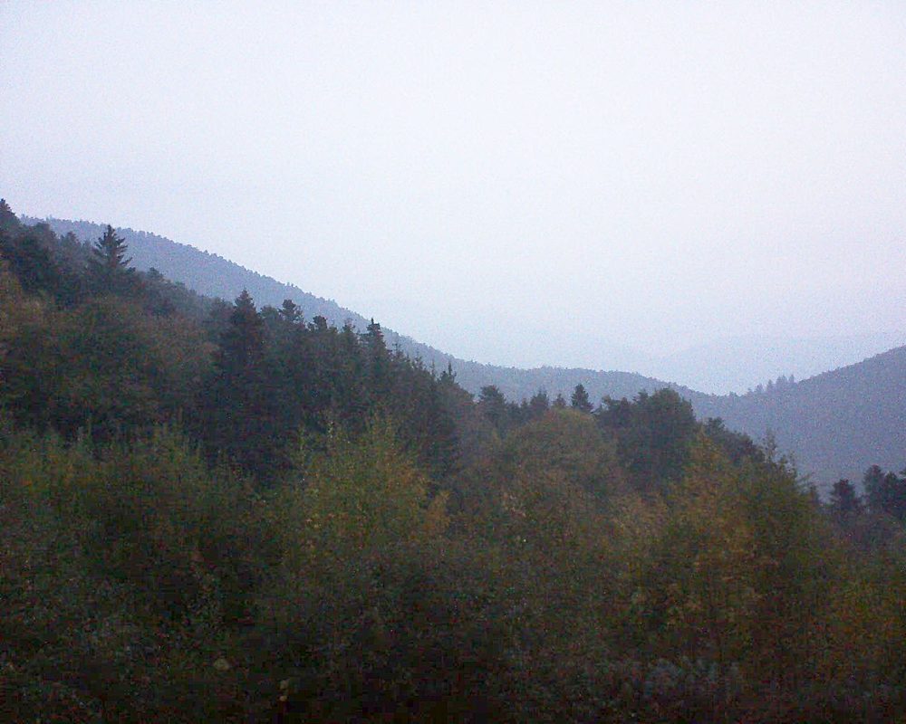 Le petit ballon vu depuis le Domaine Langmatt à Murbach le 21.10.2018 à 07:45 Le petit ballon (Alsace, Vosges) le 21.10.2018 à 07:45