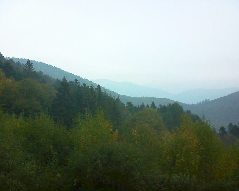 Le petit ballon vu depuis le Domaine Langmatt à Murbach le 21.10.2018 à 08:30 Le petit ballon (Alsace, Vosges) le 21.10.2018 à 08:30