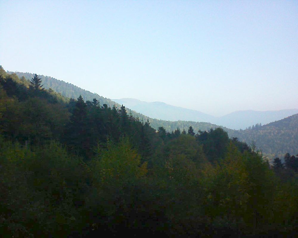 Le petit ballon vu depuis le Domaine Langmatt à Murbach le 21.10.2018 à 09:30 Le petit ballon (Alsace, Vosges) le 21.10.2018 à 09:30
