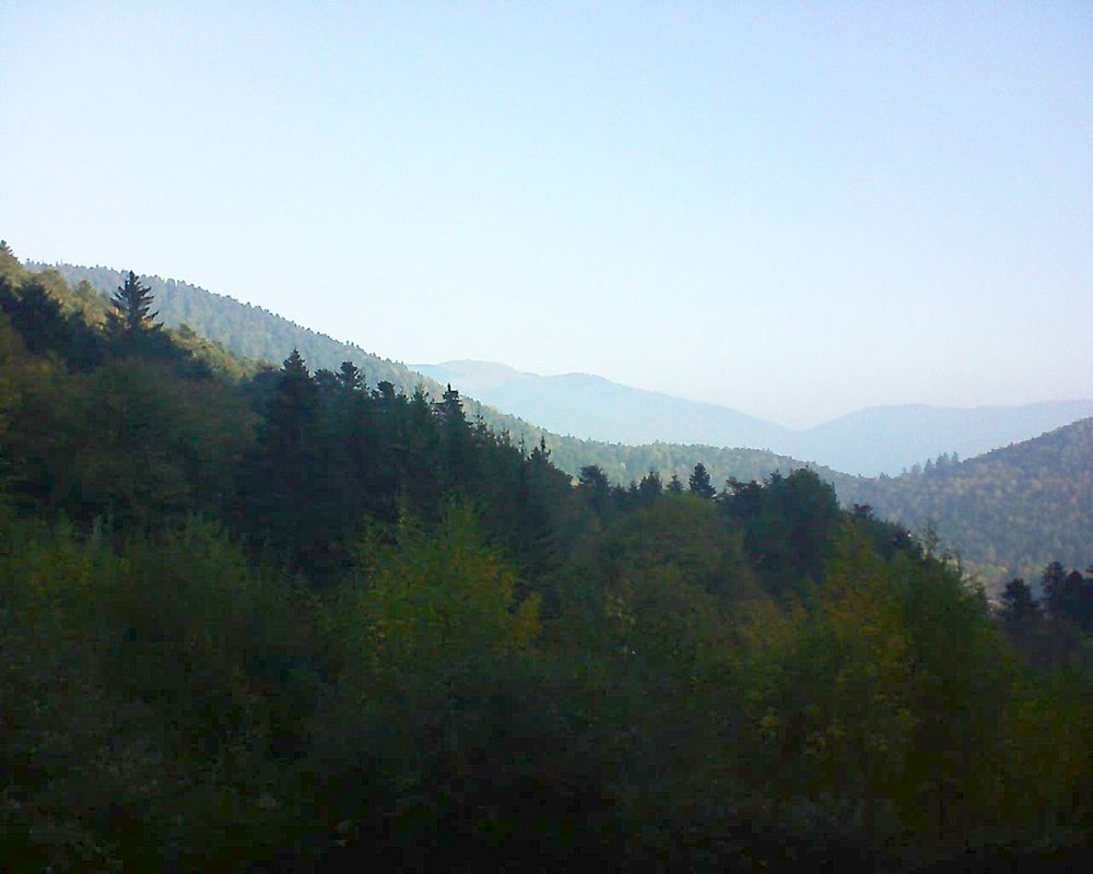 Le petit ballon vu depuis le Domaine Langmatt à Murbach le 21.10.2018 à 09:45 Le petit ballon (Alsace, Vosges) le 21.10.2018 à 09:45