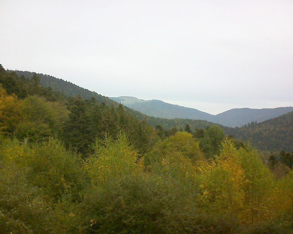 Le petit ballon vu depuis le Domaine Langmatt à Murbach le 23.10.2018 à 12:15 Le petit ballon (Alsace, Vosges) le 23.10.2018 à 12:15