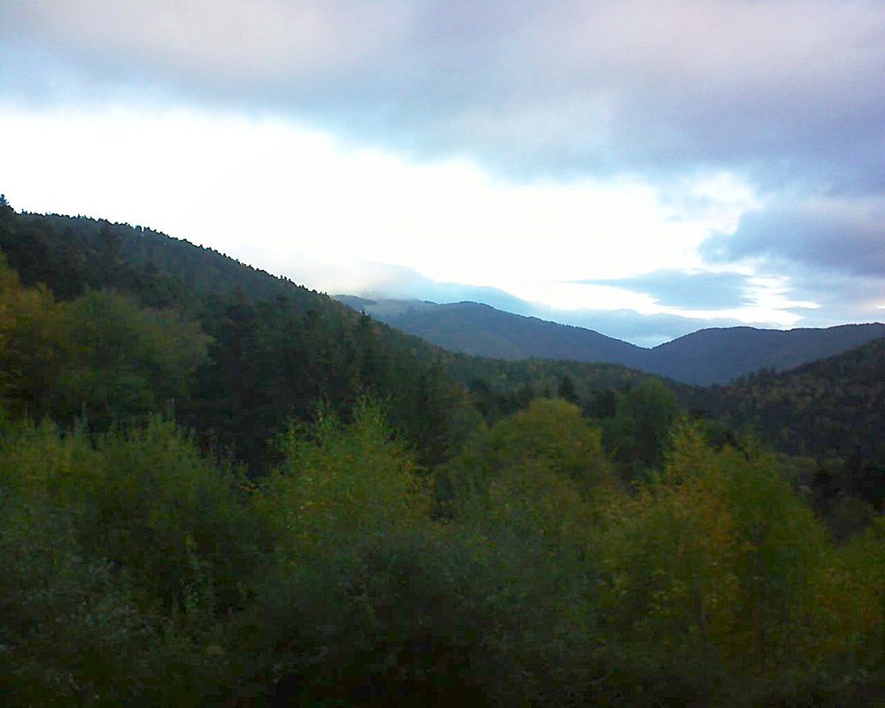 Le petit ballon vu depuis le Domaine Langmatt à Murbach le 24.10.2018 à 08:45 Le petit ballon (Alsace, Vosges) le 24.10.2018 à 08:45