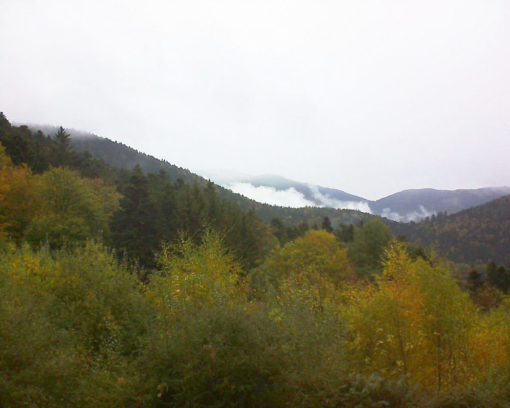 Le petit ballon vu depuis le Domaine Langmatt à Murbach le 27.10.2018 à 09:30 Le petit ballon (Alsace, Vosges) le 27.10.2018 à 09:30