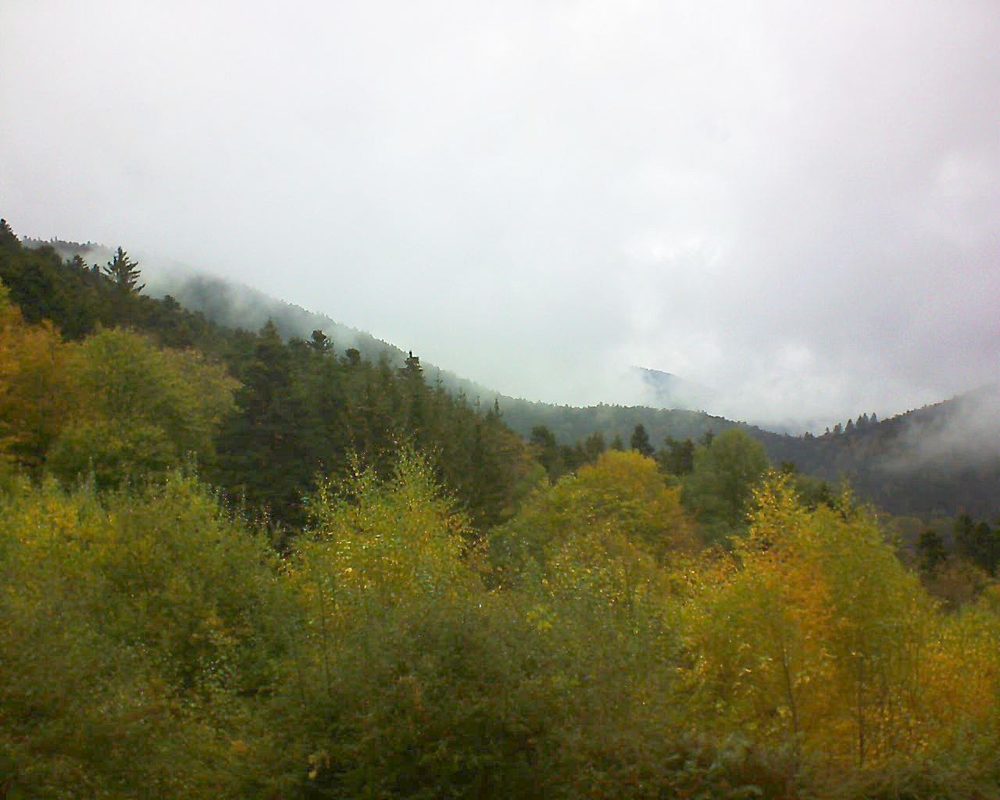 Le petit ballon vu depuis le Domaine Langmatt à Murbach le 27.10.2018 à 12:00 Le petit ballon (Alsace, Vosges) le 27.10.2018 à 12:00