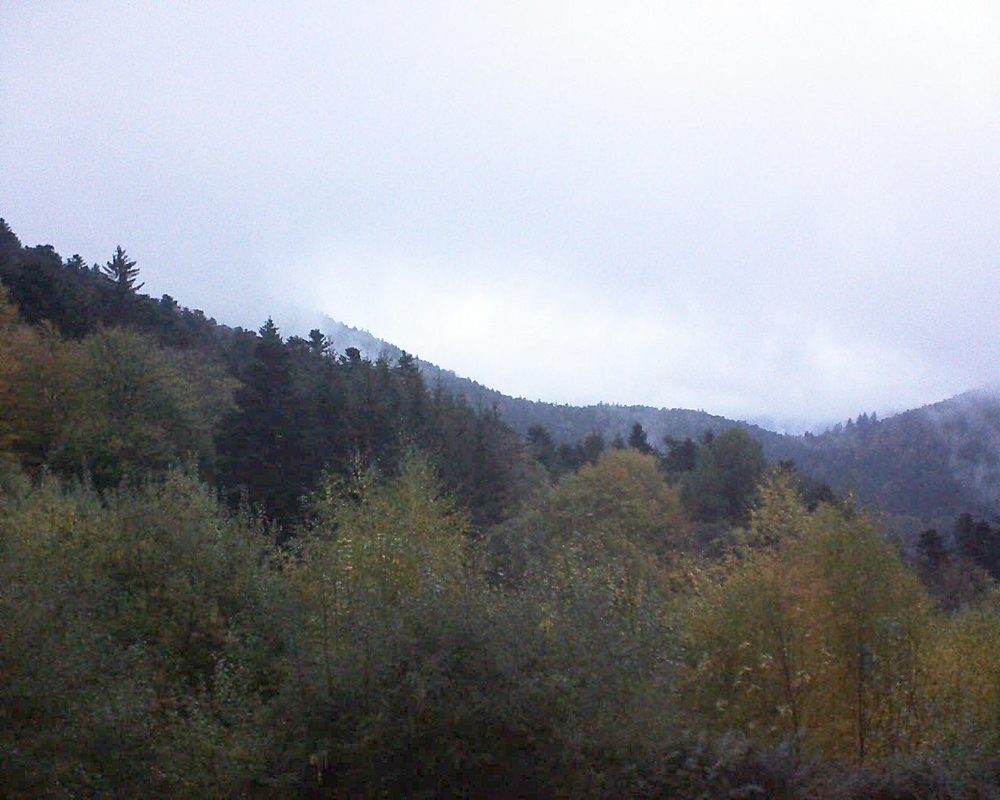 Le petit ballon vu depuis le Domaine Langmatt à Murbach le 28.10.2018 à 07:30 Le petit ballon (Alsace, Vosges) le 28.10.2018 à 07:30