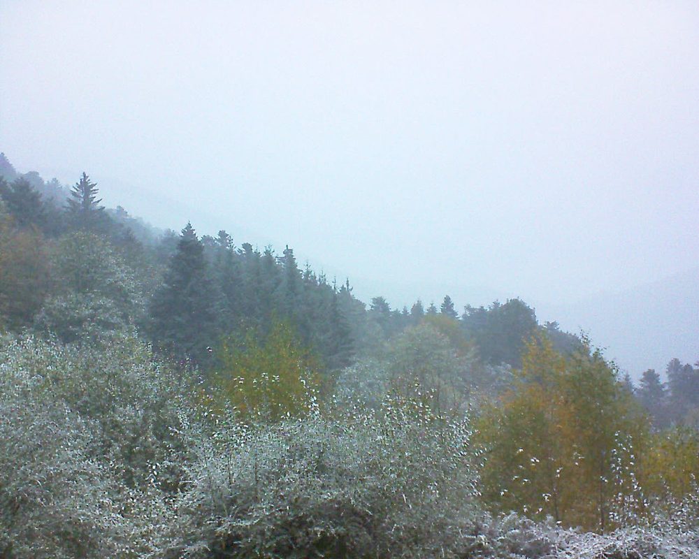 Le petit ballon vu depuis le Domaine Langmatt à Murbach le 30.10.2018 à 07:30 Le petit ballon (Alsace, Vosges) le 30.10.2018 à 07:30