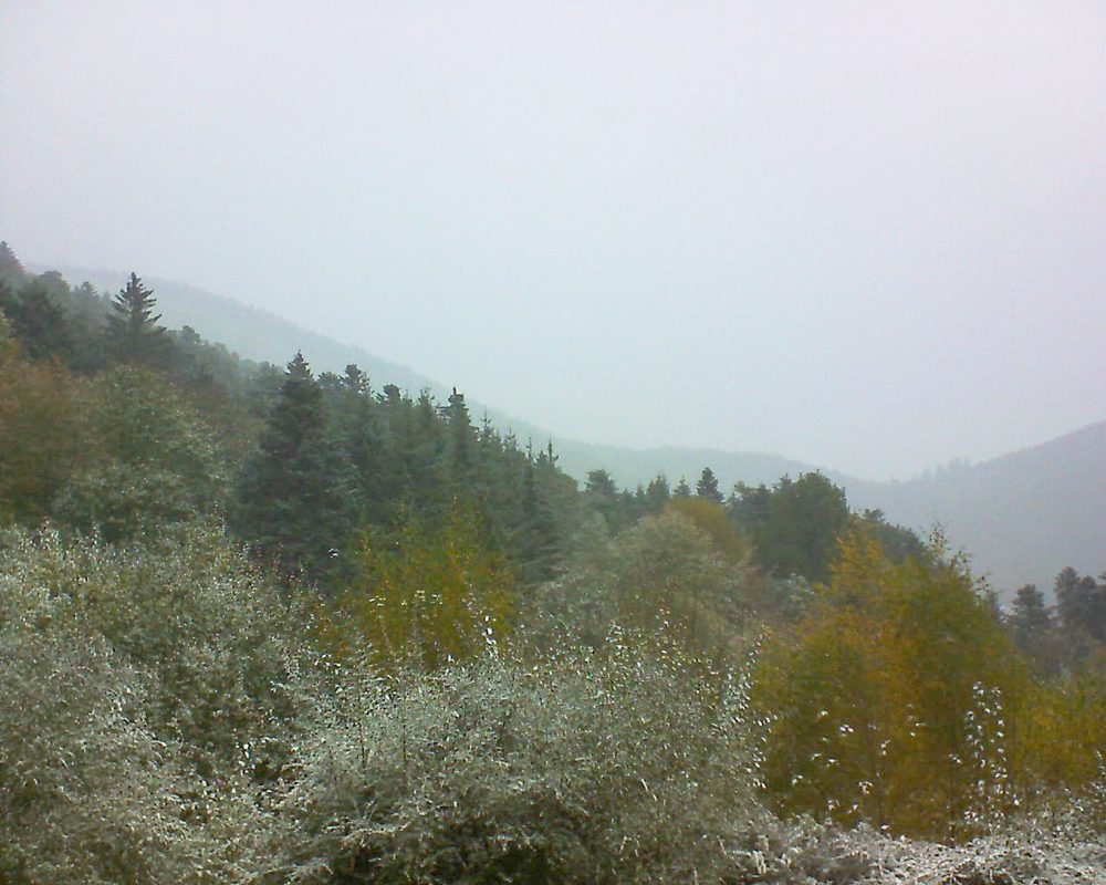 Le petit ballon vu depuis le Domaine Langmatt à Murbach le 30.10.2018 à 08:15 Le petit ballon (Alsace, Vosges) le 30.10.2018 à 08:15