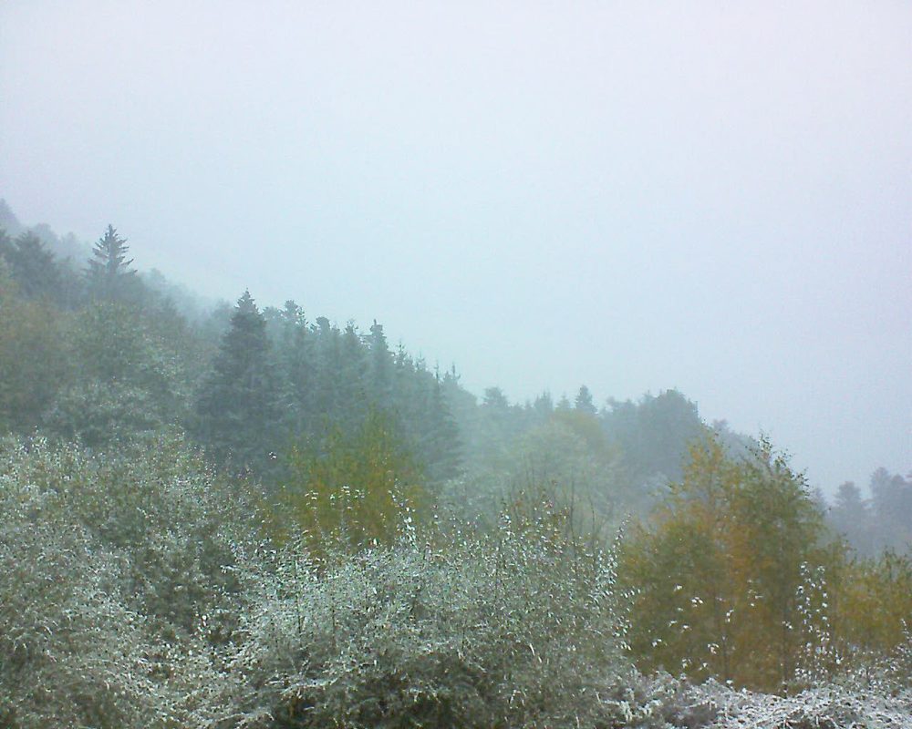 Le petit ballon vu depuis le Domaine Langmatt à Murbach le 30.10.2018 à 08:30 Le petit ballon (Alsace, Vosges) le 30.10.2018 à 08:30