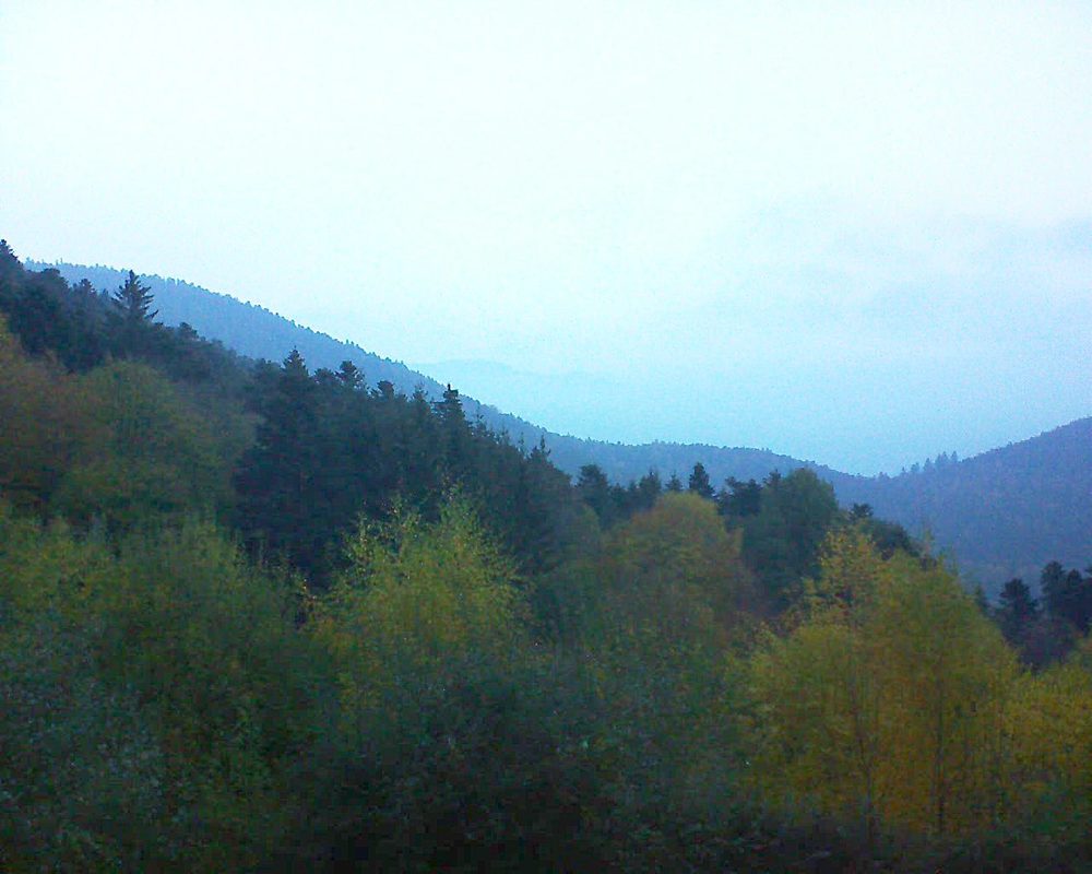 Le petit ballon vu depuis le Domaine Langmatt à Murbach le 04.11.2018 à 07:15 Le petit ballon (Alsace, Vosges) le 04.11.2018 à 07:15