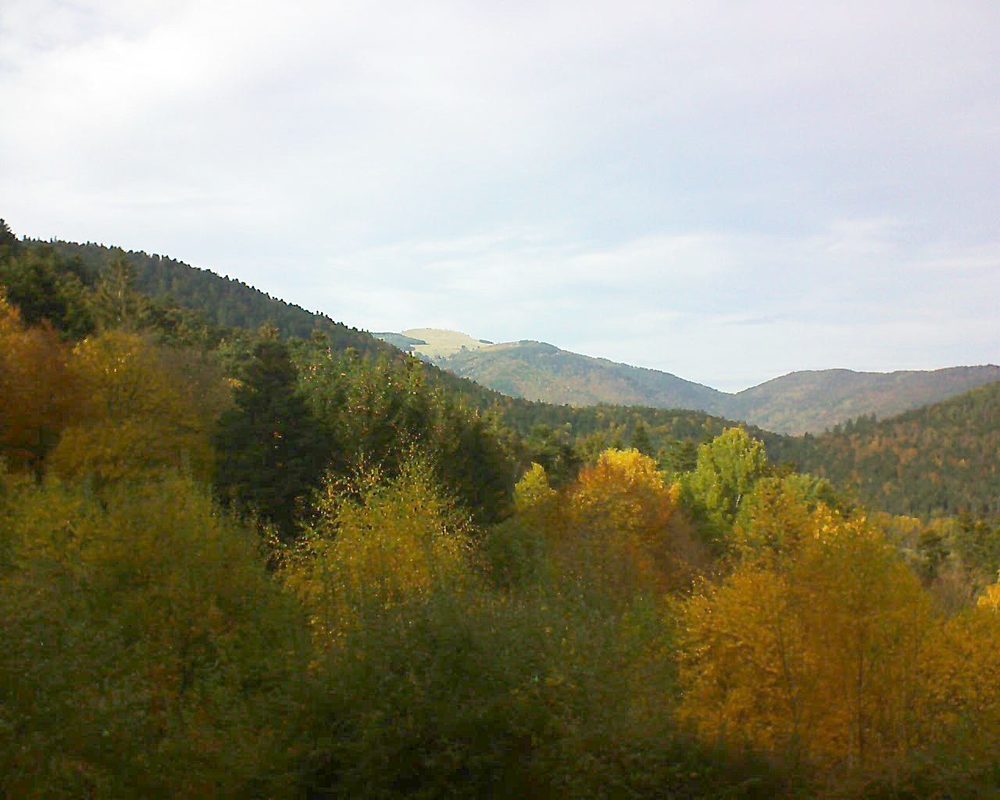 Le petit ballon vu depuis le Domaine Langmatt à Murbach le 06.11.2018 à 14:30 Le petit ballon (Alsace, Vosges) le 06.11.2018 à 14:30