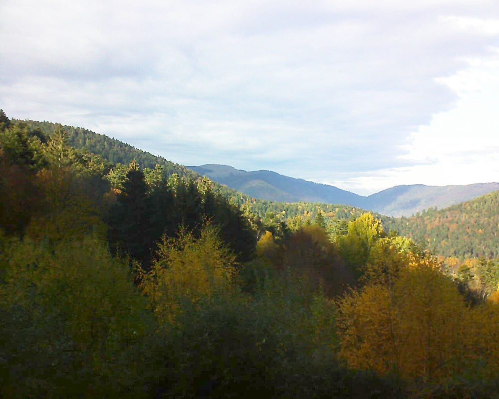 Le petit ballon vu depuis le Domaine Langmatt à Murbach le 09.11.2018 à 14:30 Le petit ballon (Alsace, Vosges) le 09.11.2018 à 14:30