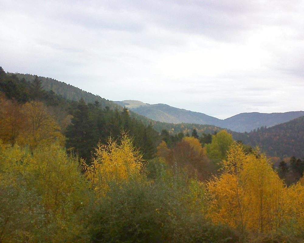 Le petit ballon vu depuis le Domaine Langmatt à Murbach le 10.11.2018 à 08:15 Le petit ballon (Alsace, Vosges) le 10.11.2018 à 08:15