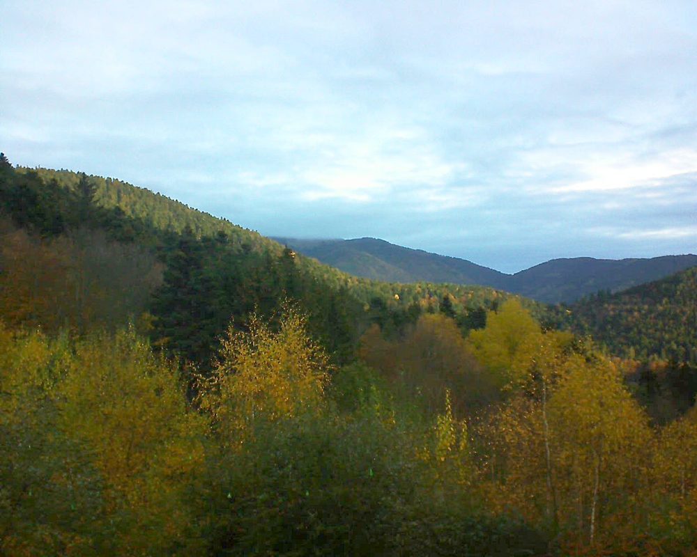 Le petit ballon vu depuis le Domaine Langmatt à Murbach le 14.11.2018 à 08:15 Le petit ballon (Alsace, Vosges) le 14.11.2018 à 08:15