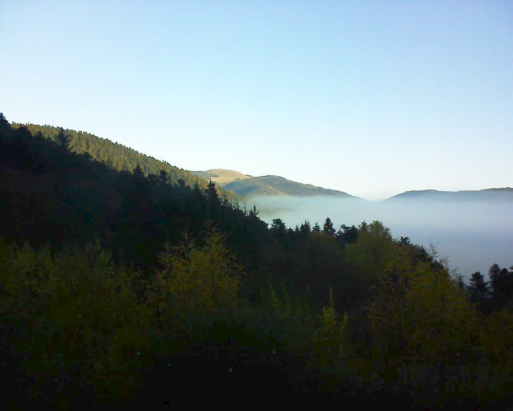 Le petit ballon vu depuis le Domaine Langmatt à Murbach le 15.11.2018 à 08:30 Le petit ballon (Alsace, Vosges) le 15.11.2018 à 08:30