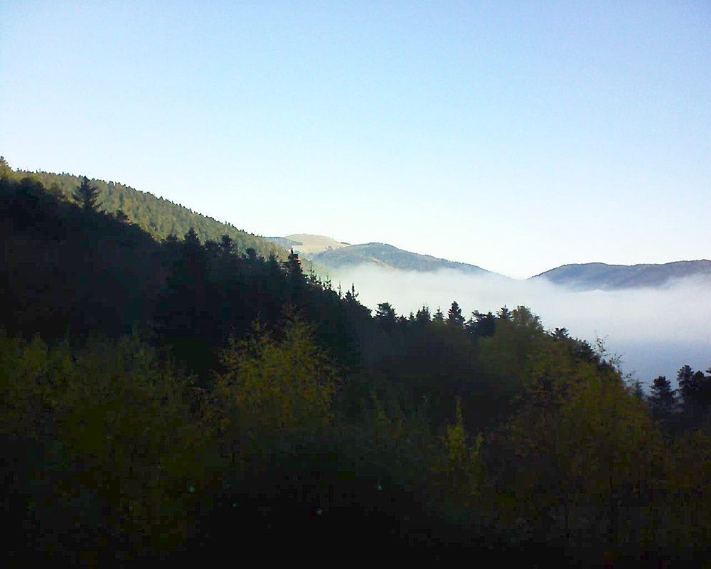 Le petit ballon vu depuis le Domaine Langmatt à Murbach le 15.11.2018 à 09:15 Le petit ballon (Alsace, Vosges) le 15.11.2018 à 09:15