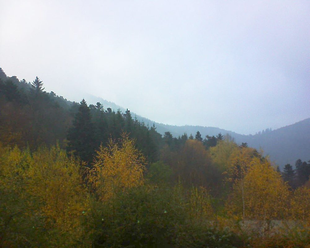 Le petit ballon vu depuis le Domaine Langmatt à Murbach le 17.11.2018 à 08:45 Le petit ballon (Alsace, Vosges) le 17.11.2018 à 08:45