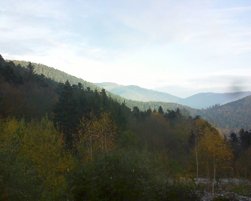 Le petit ballon vu depuis le Domaine Langmatt à Murbach le 21.11.2018 à 08:45 Le petit ballon (Alsace, Vosges) le 21.11.2018 à 08:45