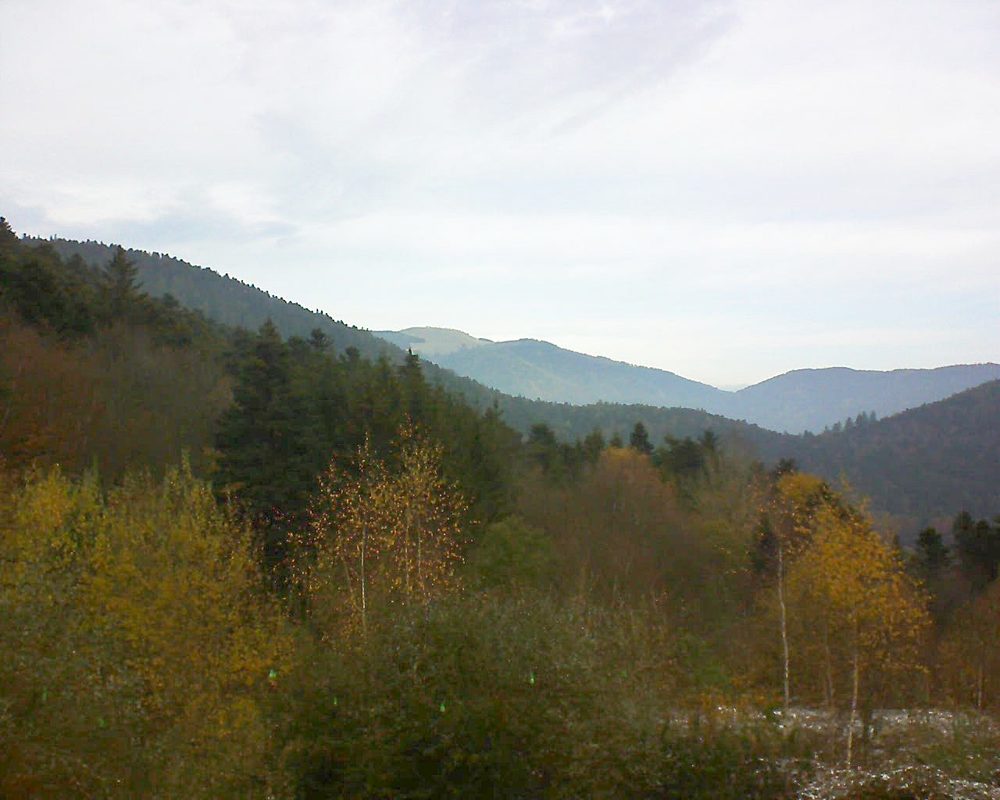 Le petit ballon vu depuis le Domaine Langmatt à Murbach le 21.11.2018 à 09:45 Le petit ballon (Alsace, Vosges) le 21.11.2018 à 09:45