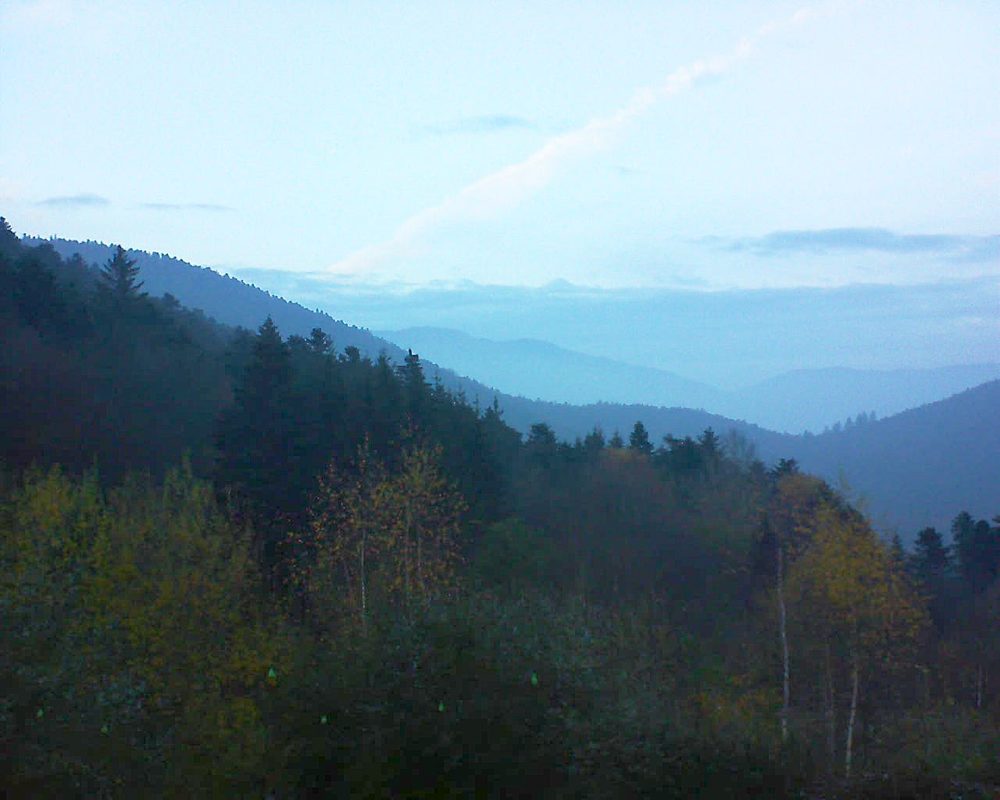 Le petit ballon vu depuis le Domaine Langmatt à Murbach le 21.11.2018 à 16:45 Le petit ballon (Alsace, Vosges) le 21.11.2018 à 16:45