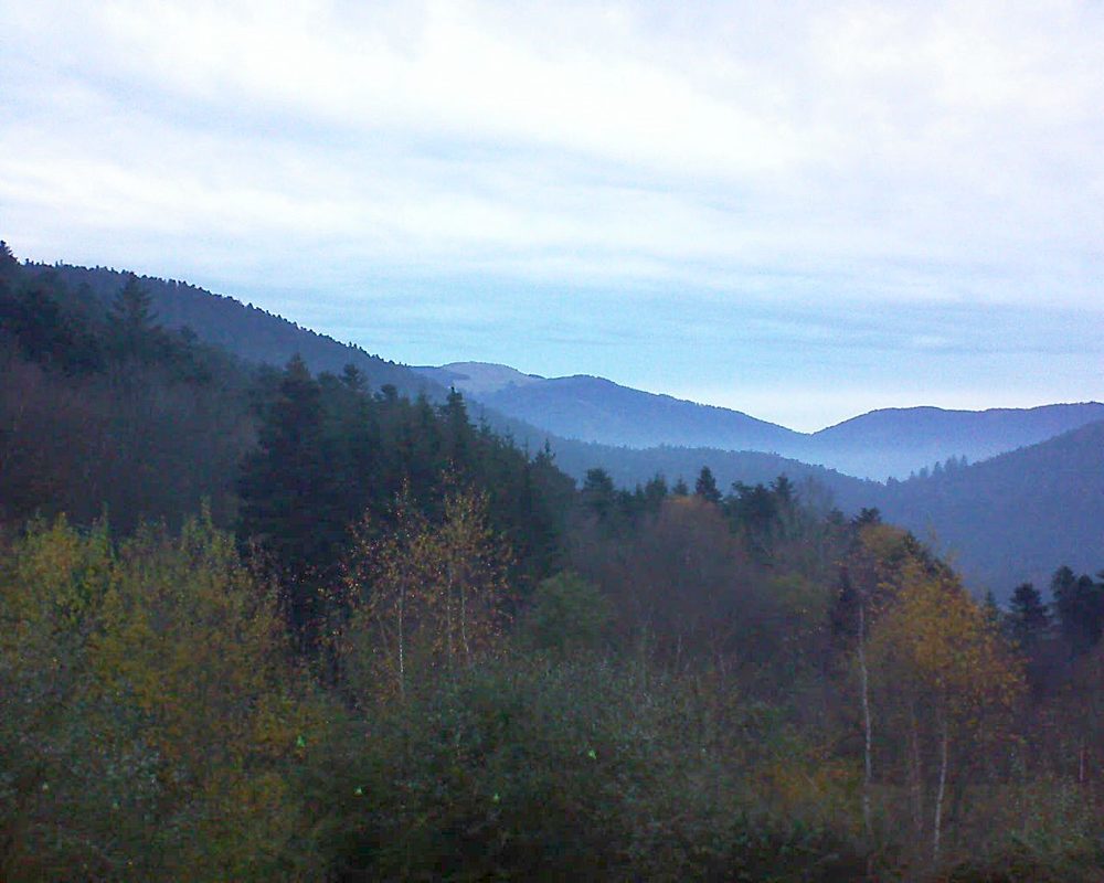 Le petit ballon vu depuis le Domaine Langmatt à Murbach le 23.11.2018 à 16:30 Le petit ballon (Alsace, Vosges) le 23.11.2018 à 16:30