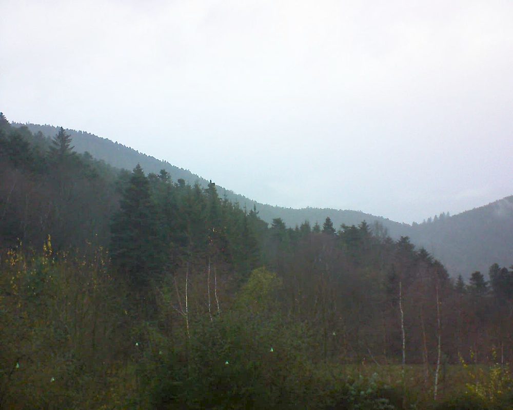 Le petit ballon vu depuis le Domaine Langmatt à Murbach le 06.12.2018 à 08:45 Le petit ballon (Alsace, Vosges) le 06.12.2018 à 08:45