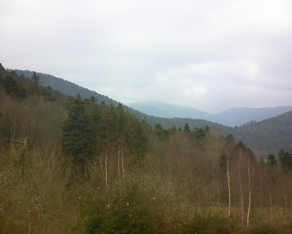 Le petit ballon vu depuis le Domaine Langmatt à Murbach le 14.12.2018 à 13:30 Le petit ballon (Alsace, Vosges) le 14.12.2018 à 13:30