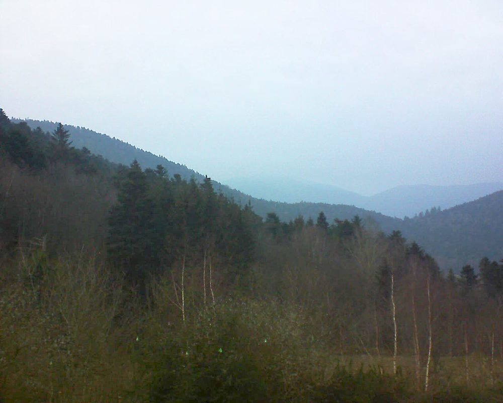 Le petit ballon vu depuis le Domaine Langmatt à Murbach le 15.12.2018 à 16:30 Le petit ballon (Alsace, Vosges) le 15.12.2018 à 16:30