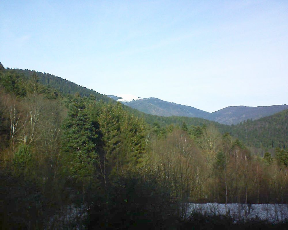 Le petit ballon vu depuis le Domaine Langmatt à Murbach le 18.12.2018 à 12:45 Le petit ballon (Alsace, Vosges) le 18.12.2018 à 12:45