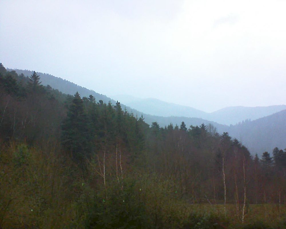 Le petit ballon vu depuis le Domaine Langmatt à Murbach le 22.12.2018 à 08:45 Le petit ballon (Alsace, Vosges) le 22.12.2018 à 08:45
