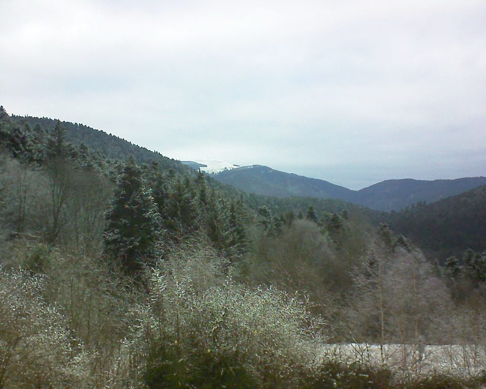 Le petit ballon vu depuis le Domaine Langmatt à Murbach le 07.01.2019 à 15:00 Le petit ballon (Alsace, Vosges) le 07.01.2019 à 15:00