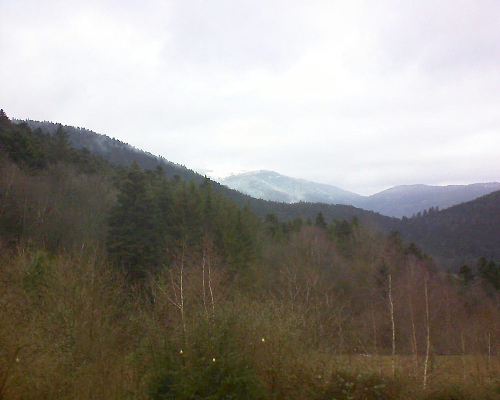 Le petit ballon vu depuis le Domaine Langmatt à Murbach le 08.01.2019 à 13:15 Le petit ballon (Alsace, Vosges) le 08.01.2019 à 13:15
