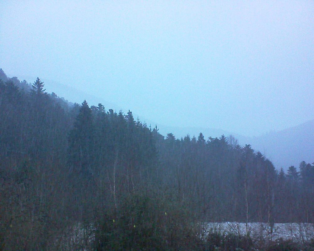 Le petit ballon vu depuis le Domaine Langmatt à Murbach le 08.01.2019 à 16:45 Le petit ballon (Alsace, Vosges) le 08.01.2019 à 16:45