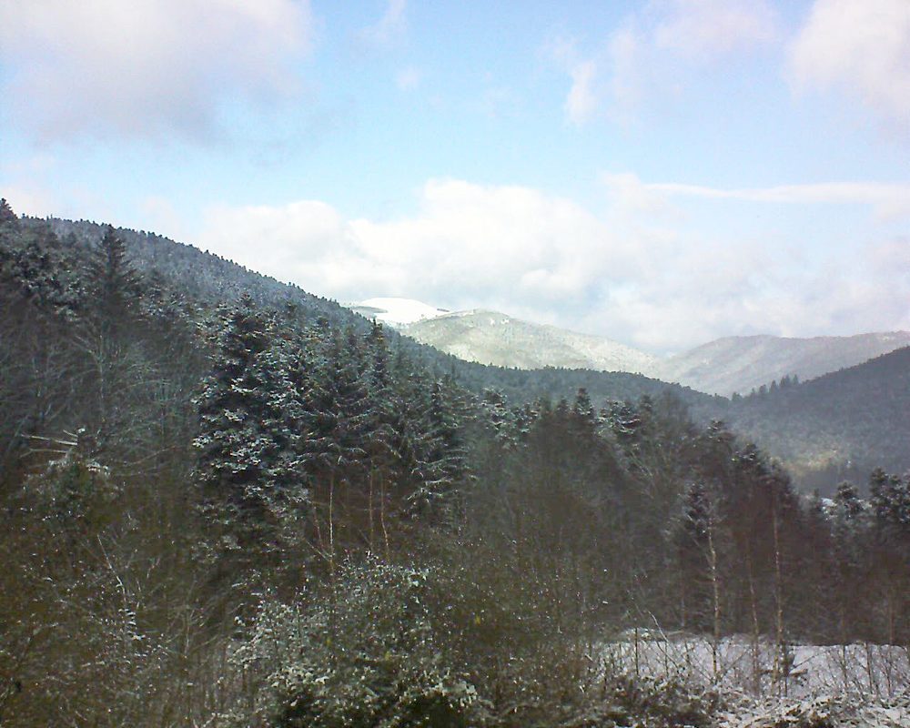 Le petit ballon vu depuis le Domaine Langmatt à Murbach le 09.01.2019 à 14:15 Le petit ballon (Alsace, Vosges) le 09.01.2019 à 14:15