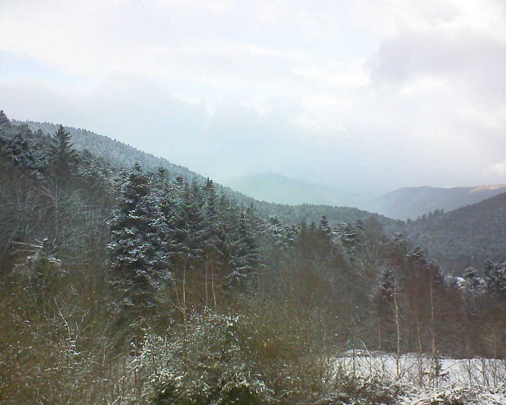 Le petit ballon vu depuis le Domaine Langmatt à Murbach le 09.01.2019 à 15:45 Le petit ballon (Alsace, Vosges) le 09.01.2019 à 15:45
