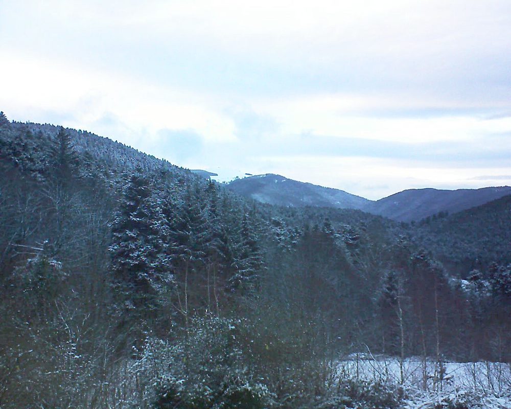 Le petit ballon vu depuis le Domaine Langmatt à Murbach le 09.01.2019 à 16:30 Le petit ballon (Alsace, Vosges) le 09.01.2019 à 16:30