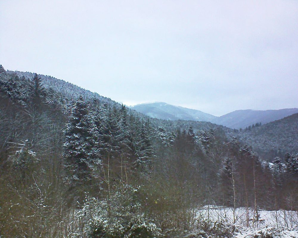Le petit ballon vu depuis le Domaine Langmatt à Murbach le 10.01.2019 à 09:15 Le petit ballon (Alsace, Vosges) le 10.01.2019 à 09:15