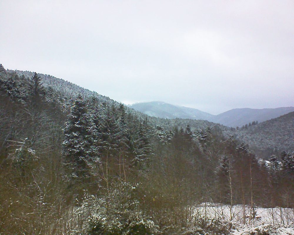 Le petit ballon vu depuis le Domaine Langmatt à Murbach le 10.01.2019 à 09:45 Le petit ballon (Alsace, Vosges) le 10.01.2019 à 09:45