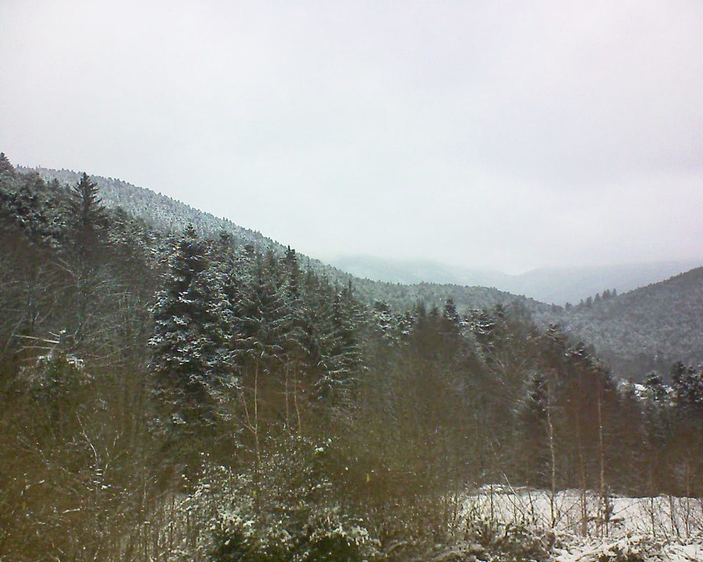 Le petit ballon vu depuis le Domaine Langmatt à Murbach le 10.01.2019 à 12:00 Le petit ballon (Alsace, Vosges) le 10.01.2019 à 12:00