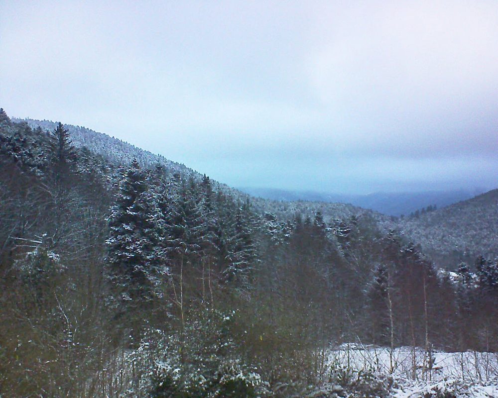 Le petit ballon vu depuis le Domaine Langmatt à Murbach le 10.01.2019 à 16:30 Le petit ballon (Alsace, Vosges) le 10.01.2019 à 16:30