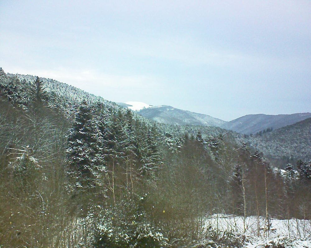 Le petit ballon vu depuis le Domaine Langmatt à Murbach le 11.01.2019 à 09:15 Le petit ballon (Alsace, Vosges) le 11.01.2019 à 09:15