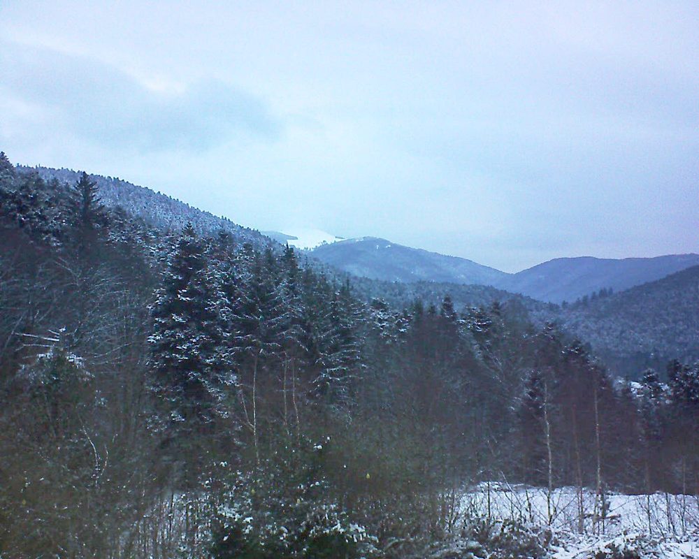 Le petit ballon vu depuis le Domaine Langmatt à Murbach le 11.01.2019 à 16:45 Le petit ballon (Alsace, Vosges) le 11.01.2019 à 16:45