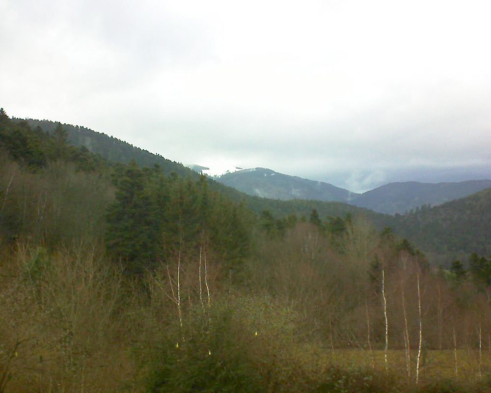 Le petit ballon vu depuis le Domaine Langmatt à Murbach le 14.01.2019 à 15:45 Le petit ballon (Alsace, Vosges) le 14.01.2019 à 15:45