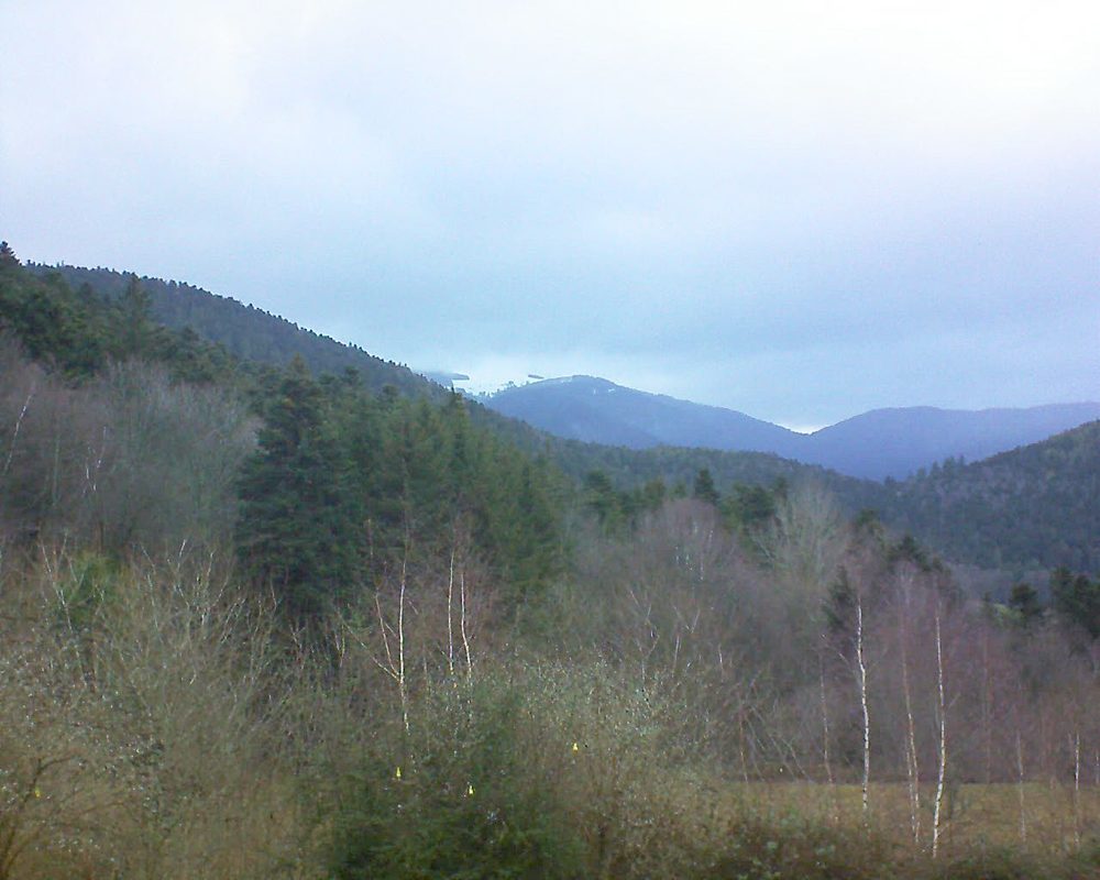 Le petit ballon vu depuis le Domaine Langmatt à Murbach le 14.01.2019 à 16:15 Le petit ballon (Alsace, Vosges) le 14.01.2019 à 16:15