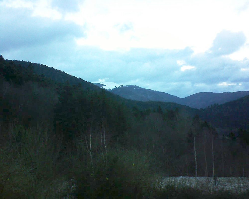 Le petit ballon vu depuis le Domaine Langmatt à Murbach le 17.01.2019 à 17:00 Le petit ballon (Alsace, Vosges) le 17.01.2019 à 17:00