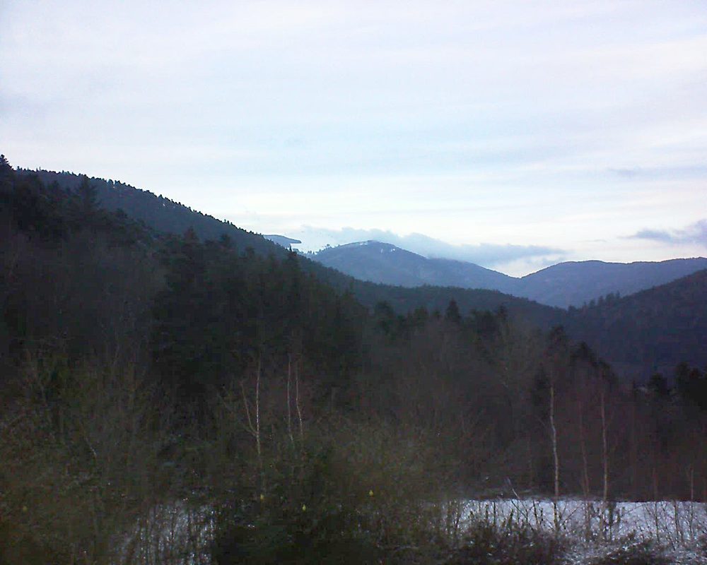 Le petit ballon vu depuis le Domaine Langmatt à Murbach le 18.01.2019 à 16:45 Le petit ballon (Alsace, Vosges) le 18.01.2019 à 16:45