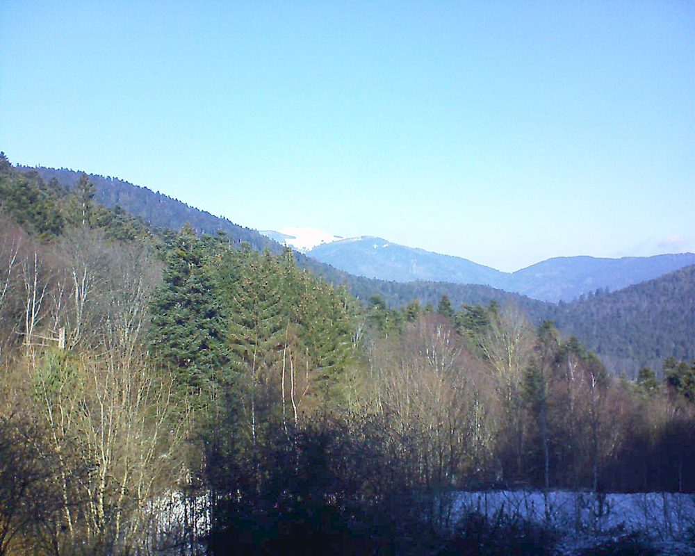 Le petit ballon vu depuis le Domaine Langmatt à Murbach le 19.01.2019 à 12:00 Le petit ballon (Alsace, Vosges) le 19.01.2019 à 12:00